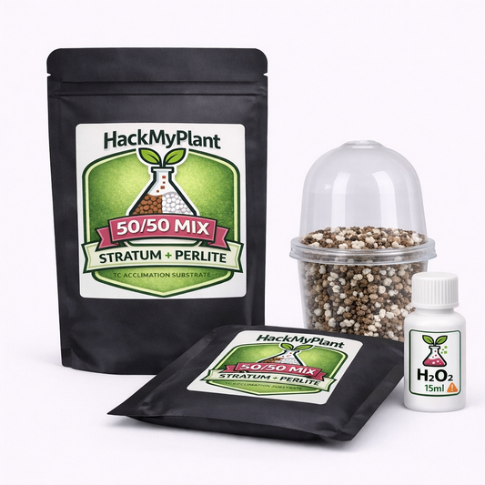 HackMyPlant TC Acclimation Kit – 50/50 Fluval Stratum & Perlite Mix + H₂O₂ (Complete Starter Kit)