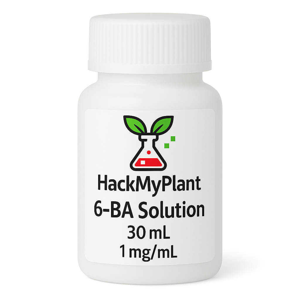 Ready-to-use 1 mg/mL PGR solutions in 30 mL and 100 mL bottles. Just add to MS medium for easy plant tissue culture at home or in small labs.